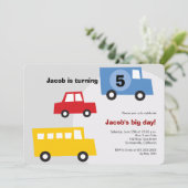 Invitation Boys Jouets Amusants Transport Enfants 5e annivers (Debout devant)