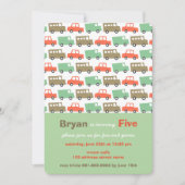 Invitation Boys Jouets Retro Transport Photo 5Anniversaire Fê (Devant)