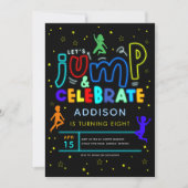 Invitation Boys Jump et Bounce Neon Trampoline Anniversaire (Devant)