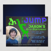Invitation Boy's Jump Photo Birthday Party (Devant / Derrière)