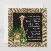 Invitation Boys Jungle Safari fête d'anniversaire (Dos)