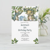 Invitation Boy's Kids Dinosaur 4e 5e 6e 7e fête d'anniversair (Debout devant)