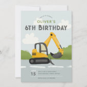 Invitation Boys mignon Anniversaire de enfant de construction (Devant)