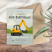 Invitation Boys mignon Anniversaire de enfant de construction