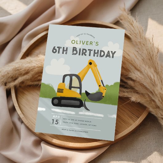 Invitation Boys mignon Anniversaire de enfant de construction