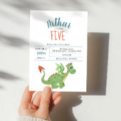 Invitation Boys mignon Dragon Vert Toddler Anniversaire