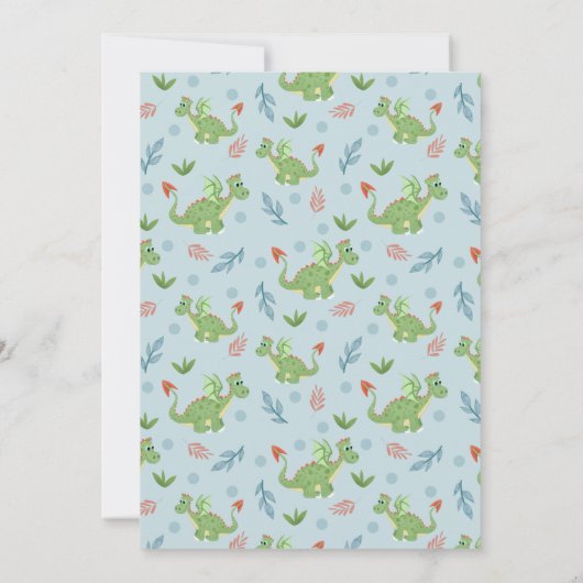 Invitation Boys mignon Dragon Vert Toddler Anniversaire (Dos)