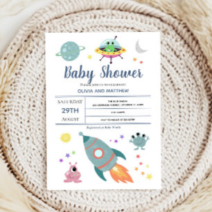 Invitation Boys mignon Espace moderne Alien Baby shower de ro