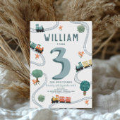 Invitation Boys mignon moderne Blue Train Anniversaire de enf