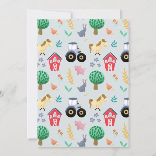 Invitation Boys mignon rustique Pays Baby shower tracteur agr (Dos)