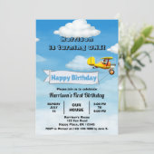 Invitation Boys mignon Voyage avion Anniversaire de enfant pe (Debout devant)
