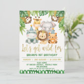 Invitation Boys mignonne Wild One Safari 1er anniversaire Inv (Debout devant)
