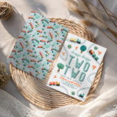 Invitation Boys mignons Two Blue Train Travel 2e anniversaire