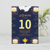 Invitation Boys Modern Blue Sports Anniversaire de enfant Inv (Debout devant)