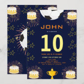 Invitation Boys Modern Blue Sports Anniversaire de enfant Inv (Devant / Derrière)