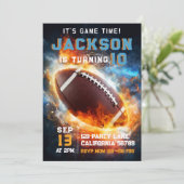 Invitation Boys Modern Blue Sports Kids Birthday  (Debout devant)