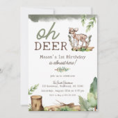 Invitation Boy's Oh Deer Woodland Baby Deer Birthday (Devant)