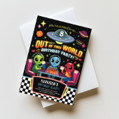 Invitation Boys Out Of This World Neon Space Birthday