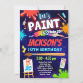 Invitation Boys Paint & Celebrate Birthday Party (Devant)