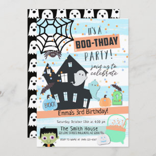 Invitation Boys Pastel Halloween fête Anniversaire