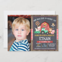 Boys Photo Farm Tracteur Chalkboard Anniversaire