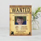 Invitation Boys Photo Rustique Brown Recherché Anniversaire (Debout devant)