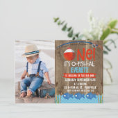 Invitation Boy's Photo Son O-fish-al 1er anniversaire Invitat (Debout devant)