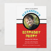 Invitation Boys Photo Superhero Anniversaire (Devant / Derrière)