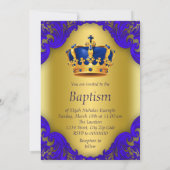 Invitation Boys Prince Baptême Royal Bleu et Or (Dos)