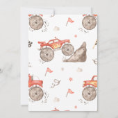 Invitation Boys Red Monster Truck Young Wild Three Birthday (Dos)