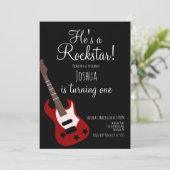 Invitation Boys Rockstar Guitare Star Rock Anniversaire (Debout devant)