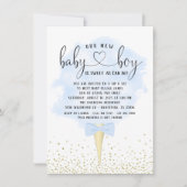 Invitation Boys Sip Voir Cotton Candy Baby shower (Devant)