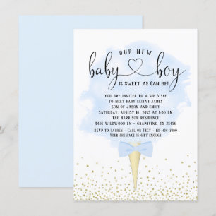 Invitation Boys Sip Voir Cotton Candy Baby shower