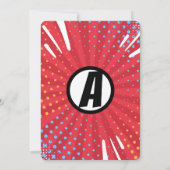Invitation Boy's Superhero Comic Photo Anniversaire Invitatio (Dos)