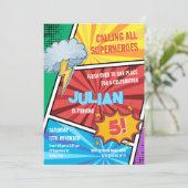 Invitation Boys Superhero Turin 5e BD Anniversaire (Debout devant)