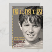 Invitation Boys Tech Magazine Photo Anniversaire (Devant / Derrière)