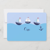 Invitation Boy's Three Boats Nautique 1er Anniversaire (Dos)
