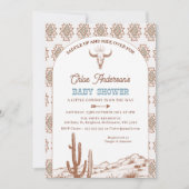 Invitation Boys Tribal Boho Arch Rodeo Baby shower occidental (Devant)