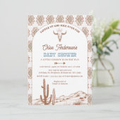 Invitation Boys Tribal Boho Arch Rodeo Baby shower occidental (Debout devant)