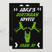Invitation Boys Trick Scooter Anniversaire (Devant / Derrière)