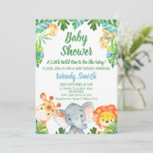 Invitation Boys Wild One Safari Animaux Baby shower (Debout devant)