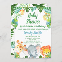 Boys Wild One Safari Animaux Baby shower