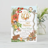 Invitation Boys Woodland Antler Baby shower (Debout devant)