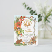 Invitation Boys Woodland Antler Baby shower (Debout devant)