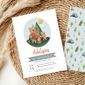 Invitation Boys Woodland Forest Camper Teddy Bear Birthday