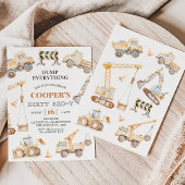 Invitation Boys Yellow Construction Dirty 3e anniversaire 3e