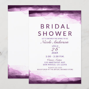Invitation Boysenberry Purple Aquarelle Fête des mariées mode