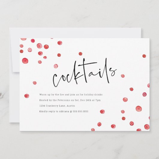 Invitation Bozy Cranberries Fête (Devant)