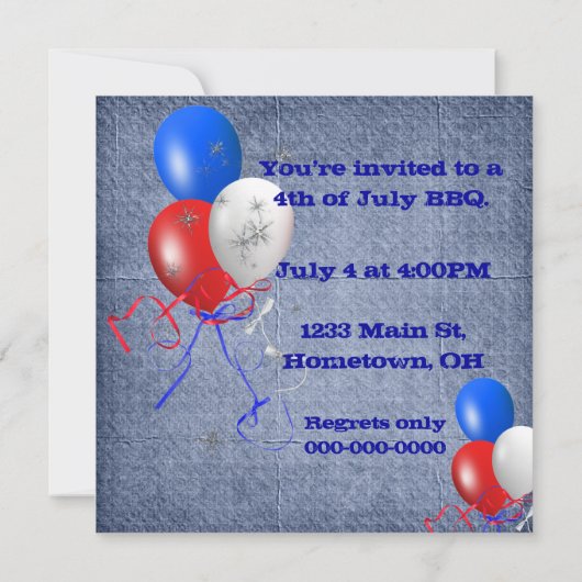 Invitation BQ américain (Dos)