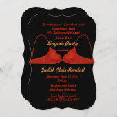 Invitation Bra rouge sur la douche noire Lingerie (Devant / Derrière)